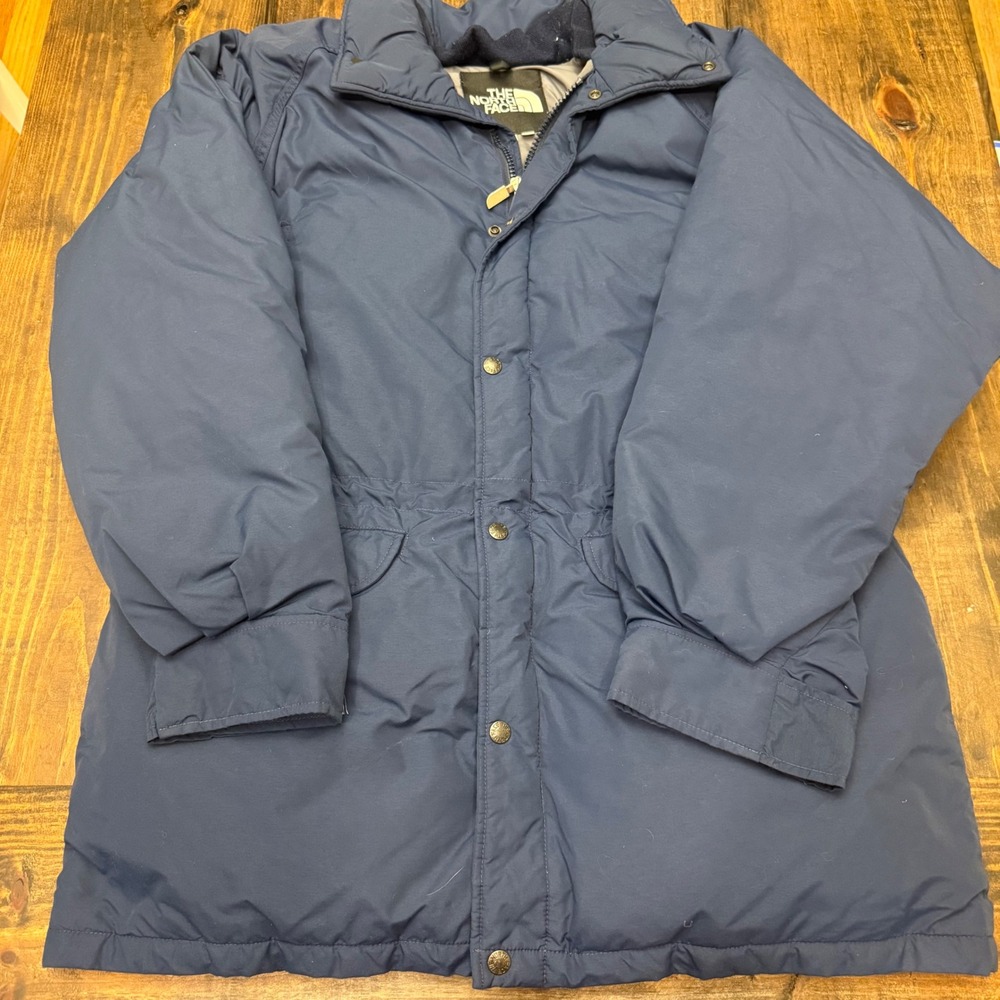The North Face Vintage Navy Blue Down Filled Puffer Parka Jacket Womens Large